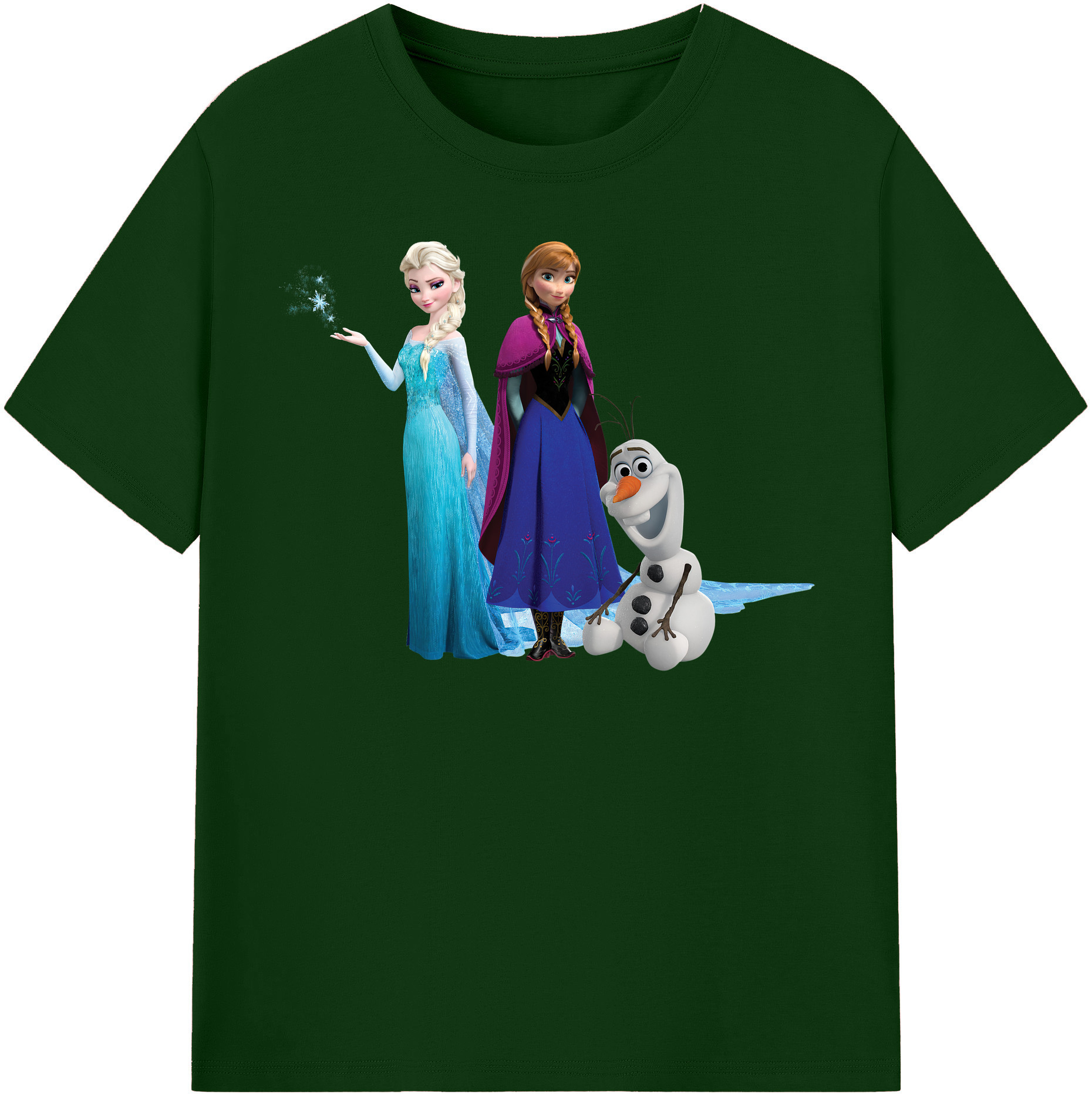 （画像用） アナと雪の女王 アンナ エルサ Frozen Anna Elsa 綿100％半袖Tシャツ（フロントプリント）